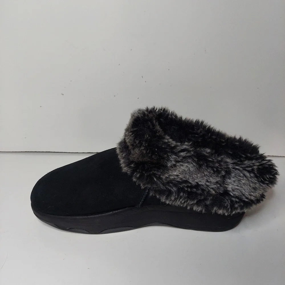Sketchers Tone Up, Black Slides Chunky Clogs Fur Lined Shoes! W. Sz. 8! -38708_3
